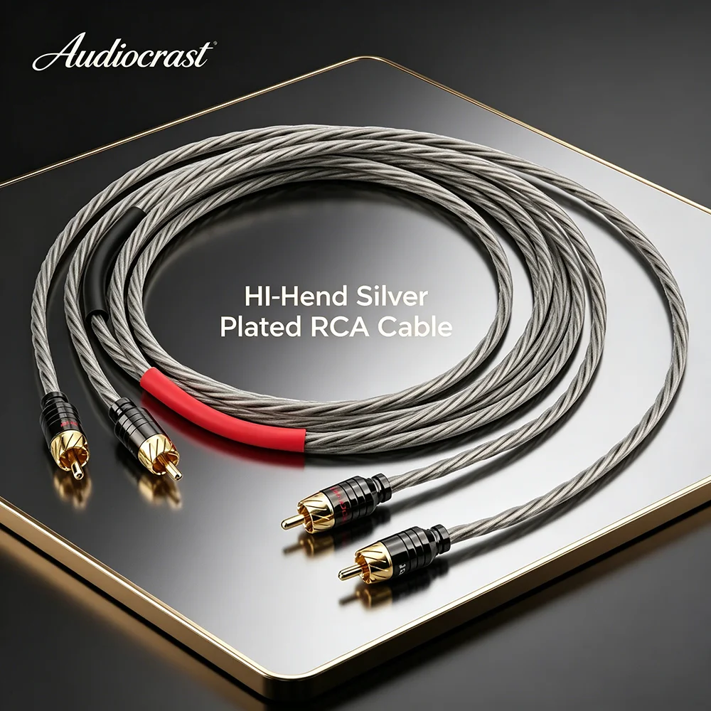 

Premium HiFi Silver-Plated RCA Interconnect Cable | Analogue Audio Link for CD Player & Amplifier