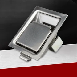 Pull Type Panel Lock Anti-Collision Latch Lock Stainless Steel Flat Small Toolbox Equipment Lock Industrial Hardware