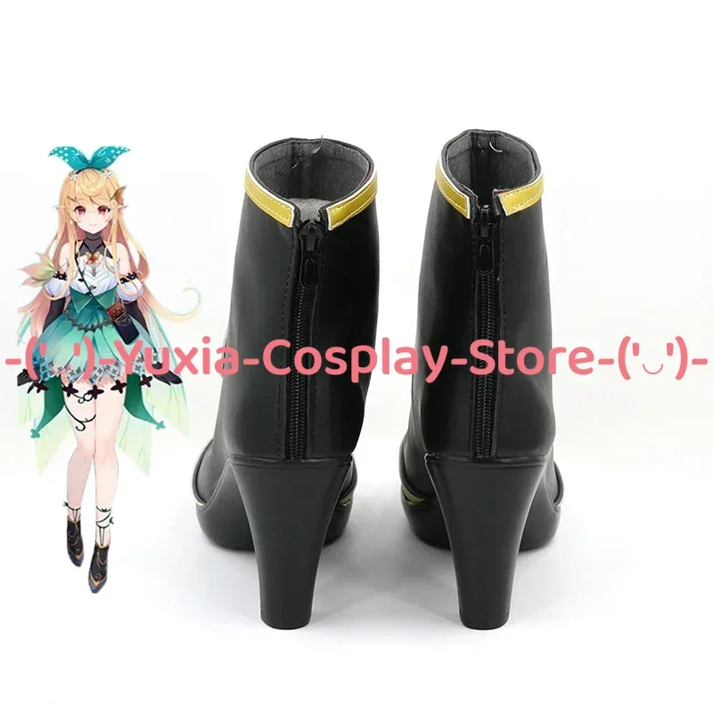 Yuxiacosplay! Nijisanji EN Pomu Rainpuff Cosplay Schoenen Anime Karakter Prop PU Lederen Laarzen Halloween Carnaval Feestkostuum