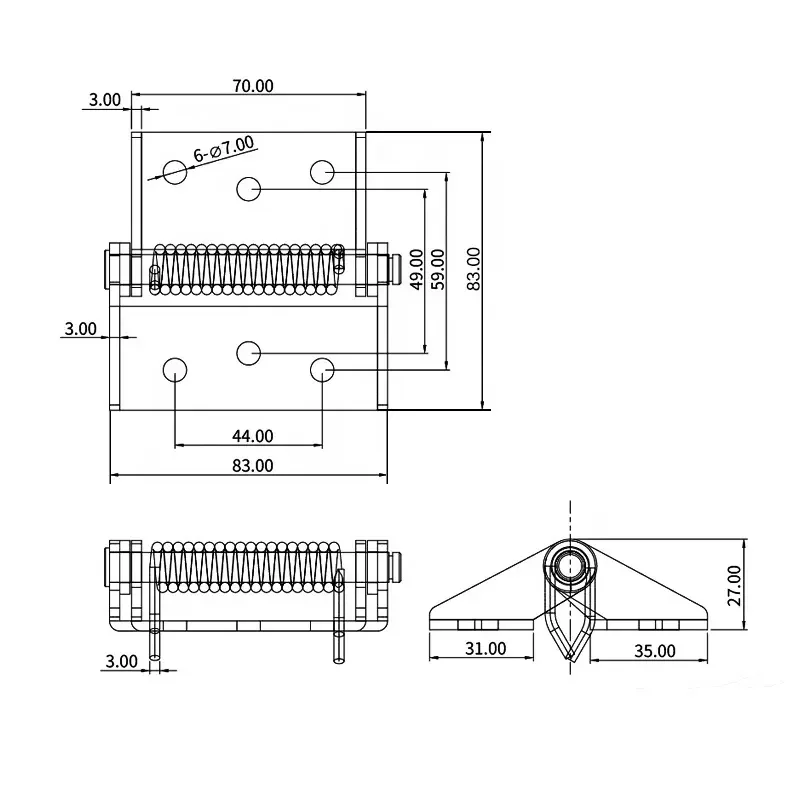 Self Closing Return Spring Hinge Large Load Bearing Hinge