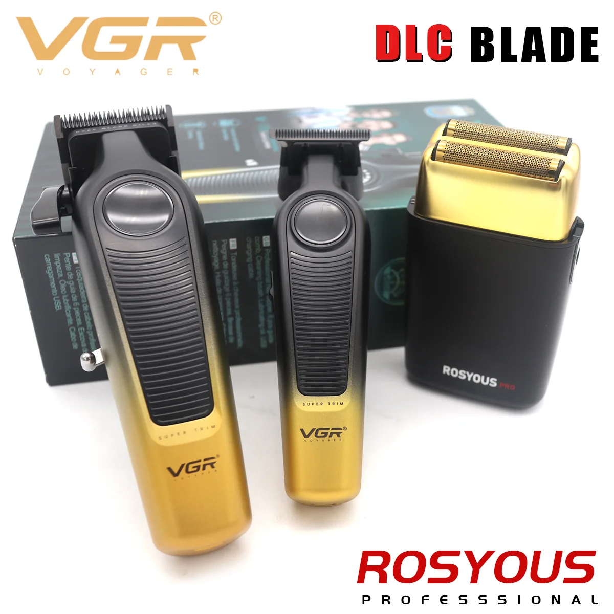 

VGR ROSYOUS Professional Barber Machines V-196 V-996 RS-620 Professional Hair Clipper Kit for Men DLC Blade 10000RPM
