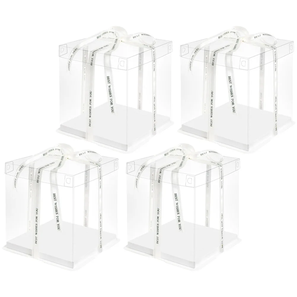 

4 Pcs 6 Inch Tall Small Gift Box Clear Pastry Packaging Gift Containers Bulk Small Boxes For Gifts Boxes Chocolate