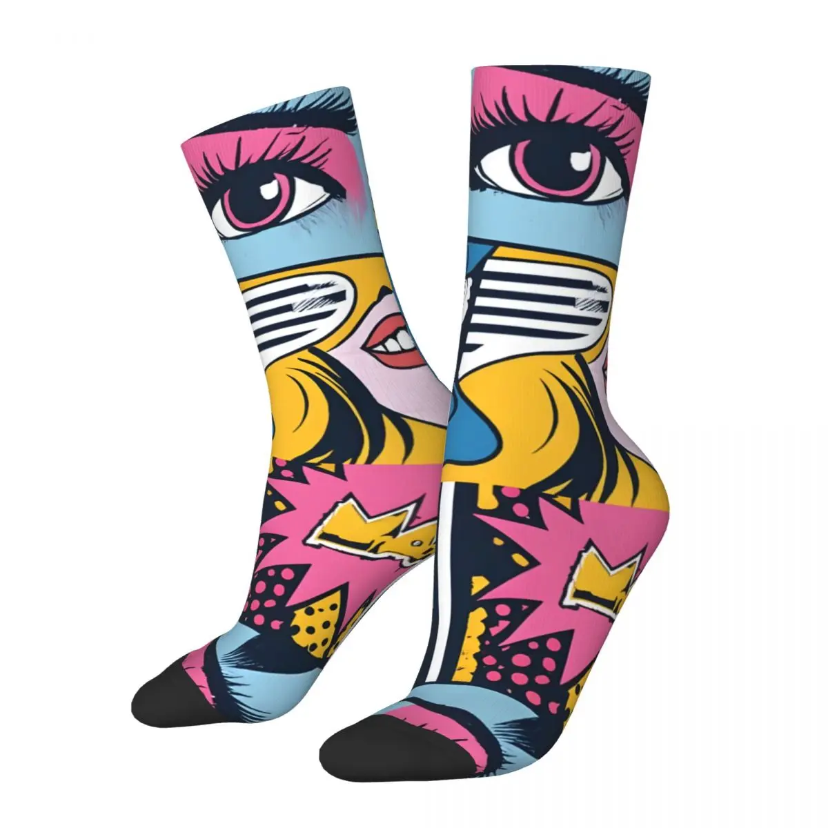 Hip Hop Retro Comic Fantastic Pattern Crazy Socks Unisex Street Style Pattern Printed Funny Novelty Happy Crew Sock Boys Gift