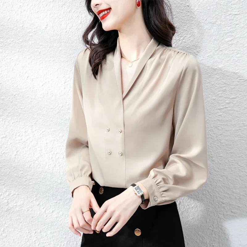 

Весенний стиль Design Sense Рубашка меньшинств Универсальный двубортный пуловер