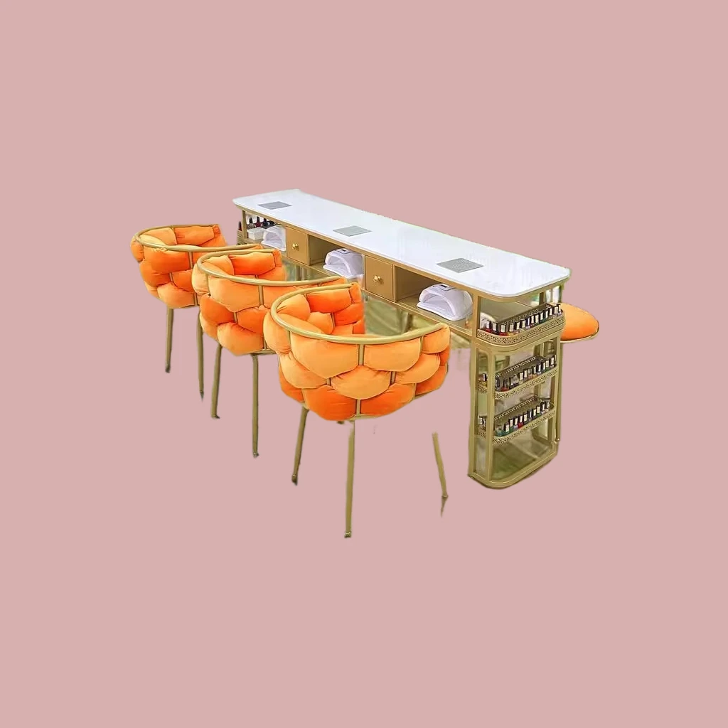 

Оранжевый Интернет-маникюрный стол знаменитостей, новый мобильный мраморный пылесос, маникюрный стол, набор маникюрных столов