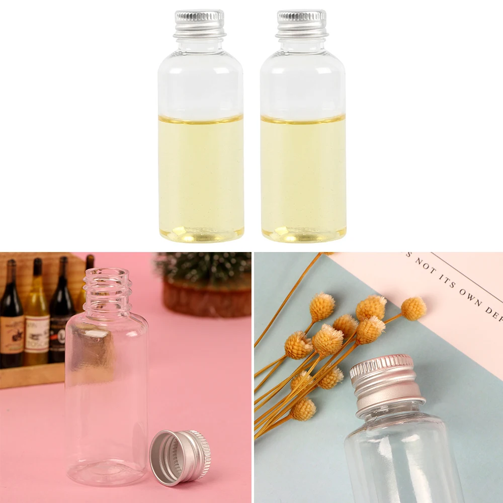 5/10/20/30/60ml Transparent Aluminium Screw Cap Plastic Bottle Empty Refillable Bottles Travel Kit Small Jars Cosmetic Container