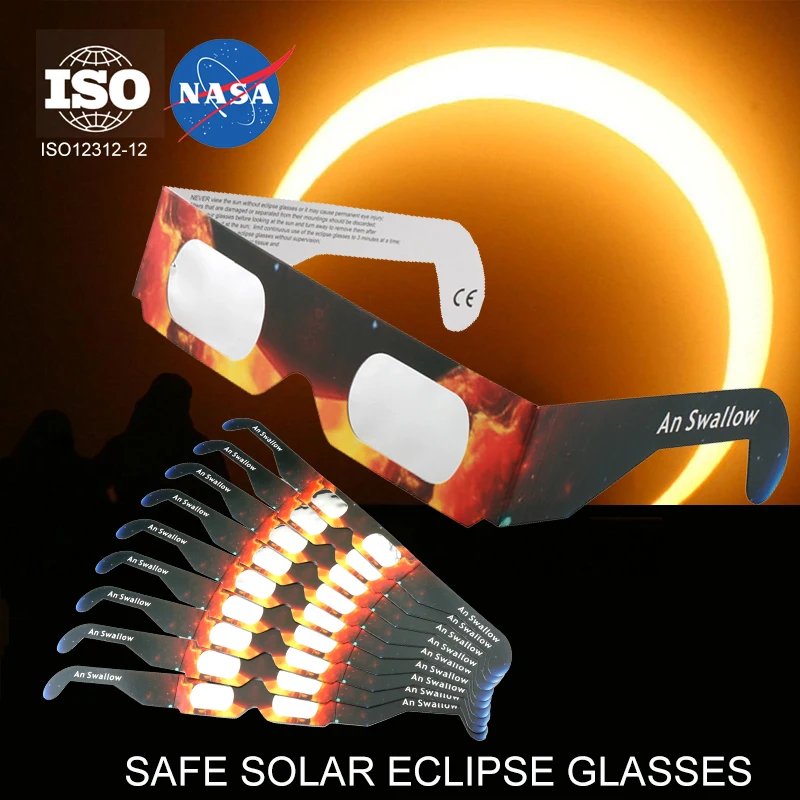 USA Warehouse Paper Solar Eclipse Glasses Safe Observation Sunglasses Eye Protection UV Protection