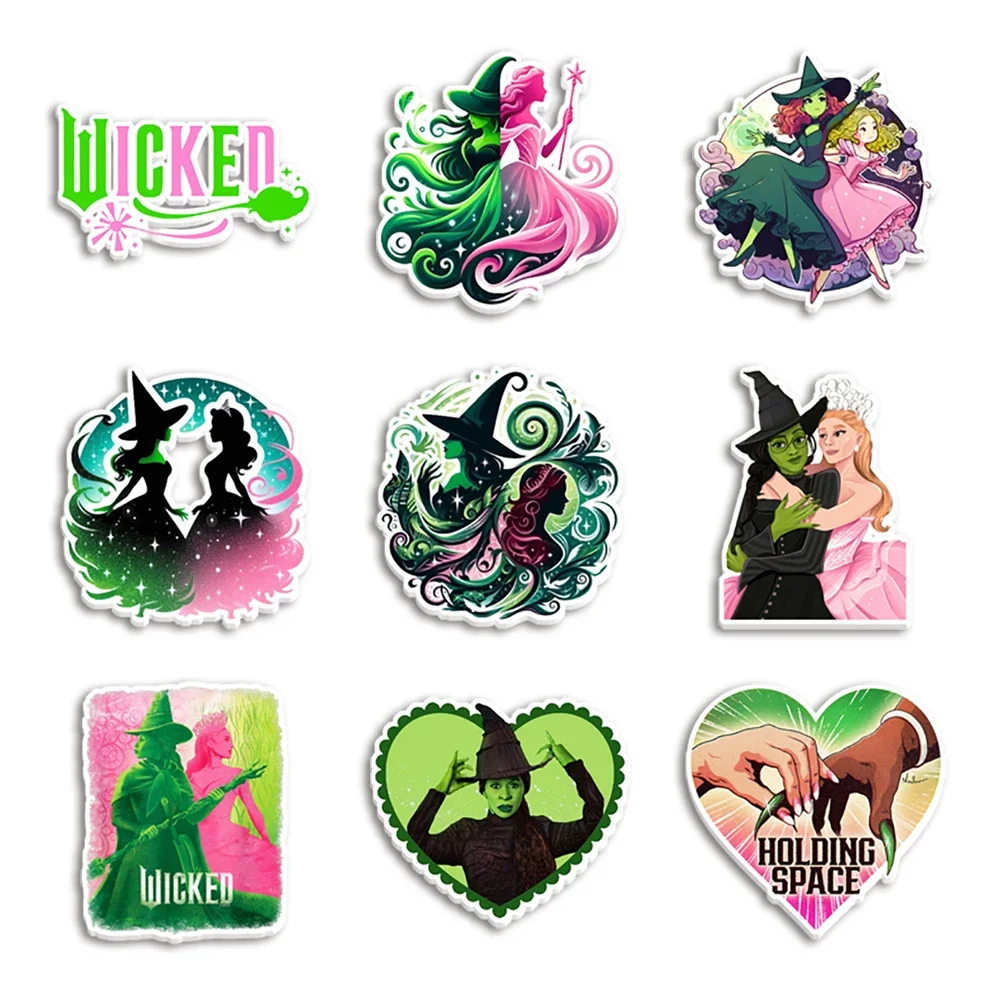 Disney Wicked Glinda und Elphaba Planares Harz mit flacher Rückseite, Acryl, individuell für Bastelbedarf, DIY-Haarmaterial, 10 Stück/Lot