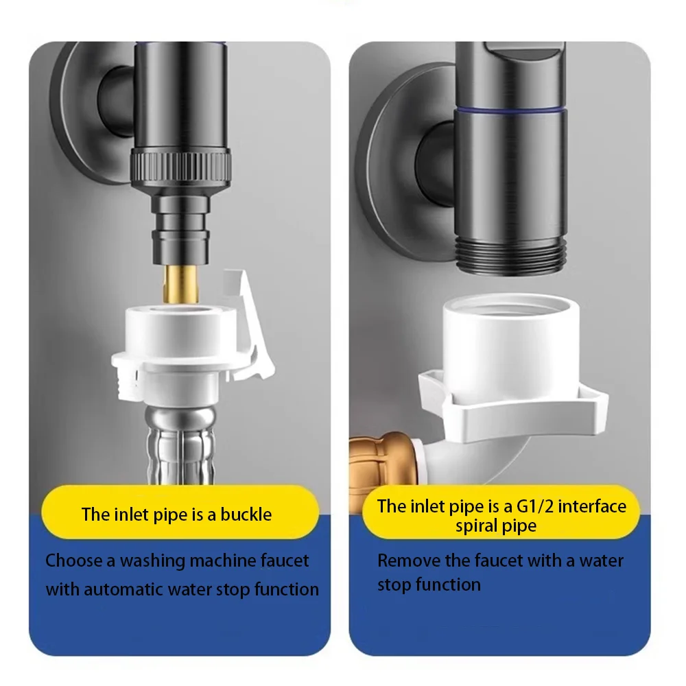 Washing Machine Quick Opening Angle Valve Bathroom Accessories Multi-function G1/2 Mini Automatic Water Stopper Faucet