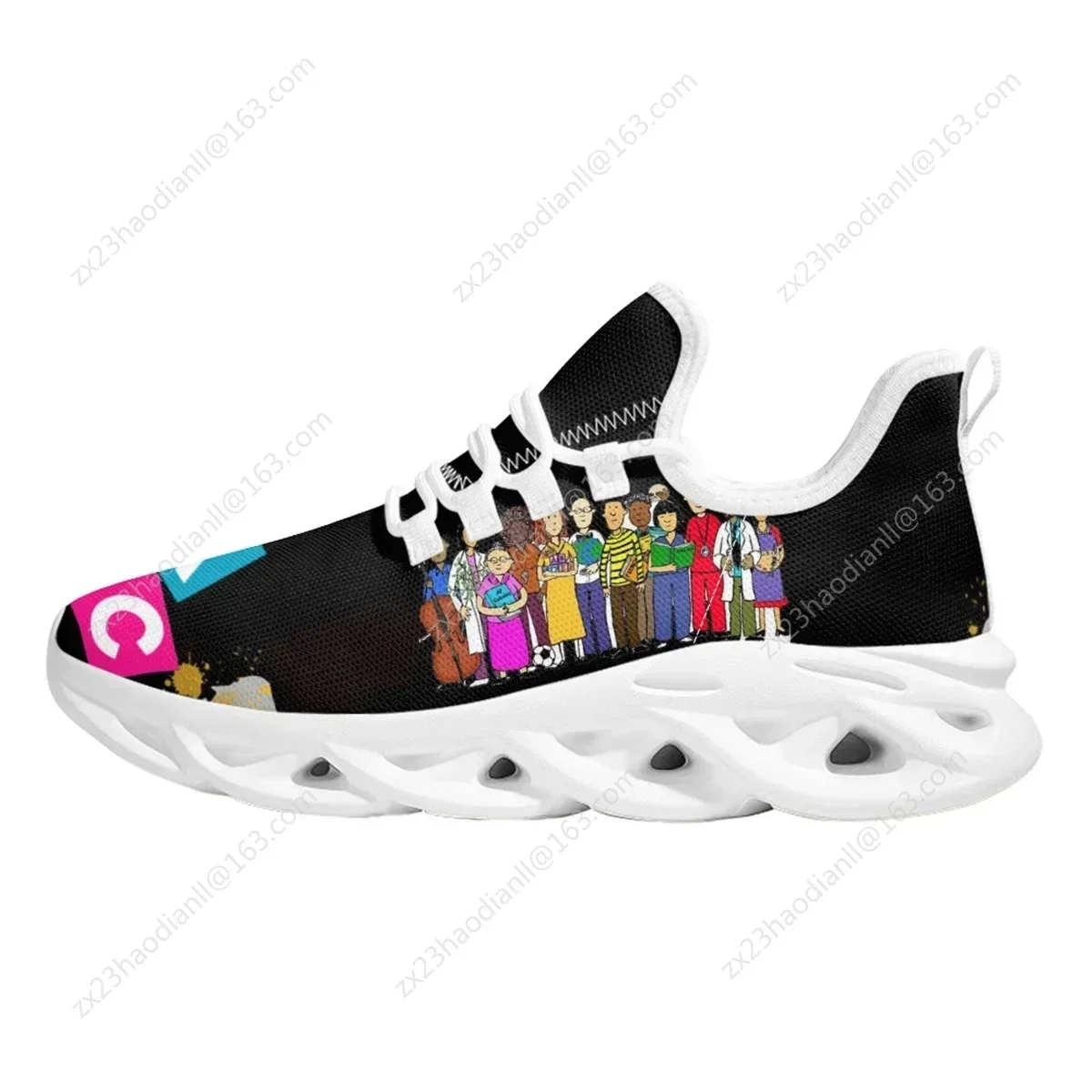 Cartoon Teacher Pattern Casual Shoes Happy Teachers Day Footwear Gifts Spring Breathable Casual Flat Walking Shoes Chaussure
