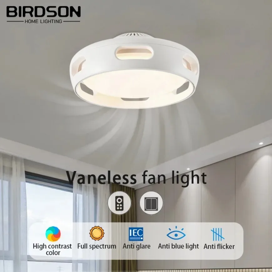 Modern LED Ceiling Fan Light with No Leaves Low Decibel Remote Control Dimming 6-speed Variable Frequency Fan Light Home Fan