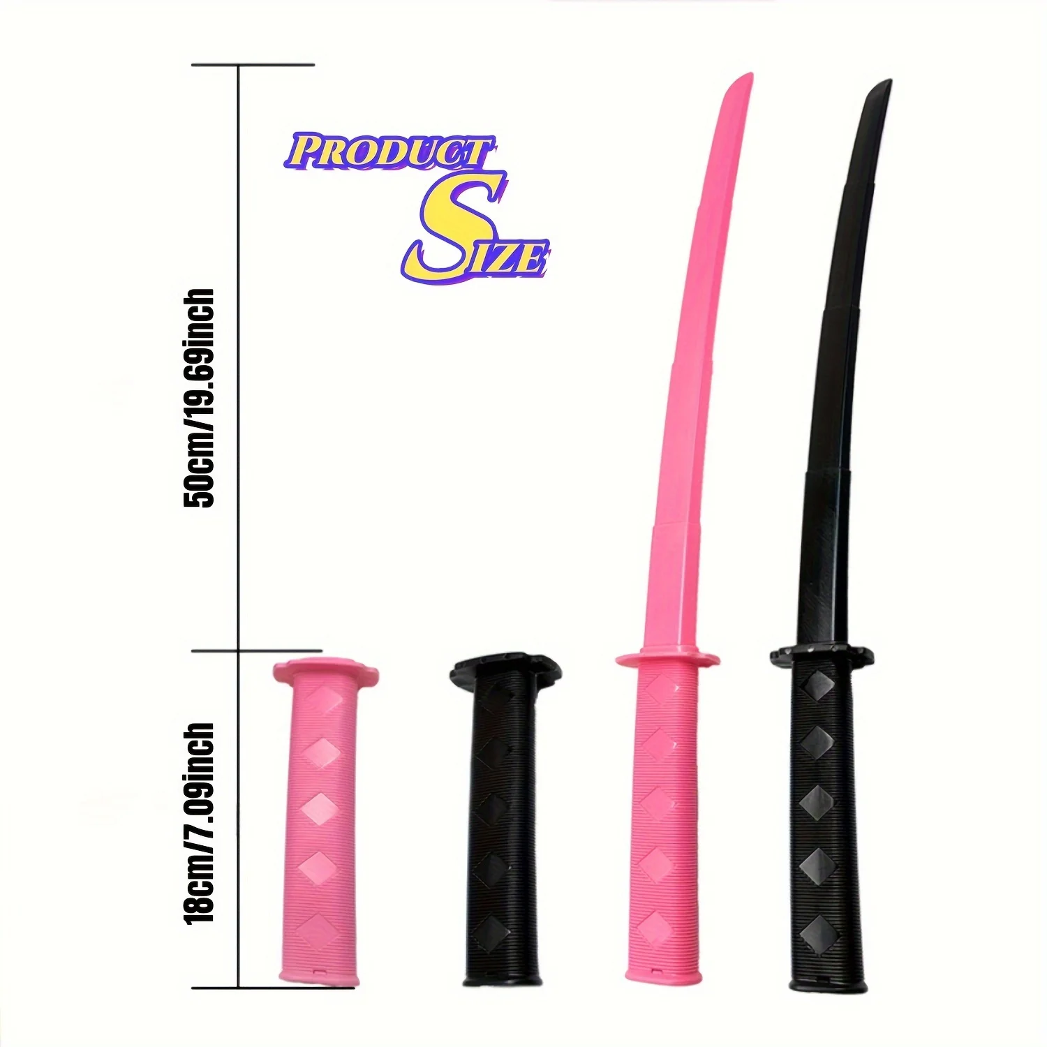 2 Pack 3D Printed Gravity Retractable Samurai Sword Plastic Model Toy