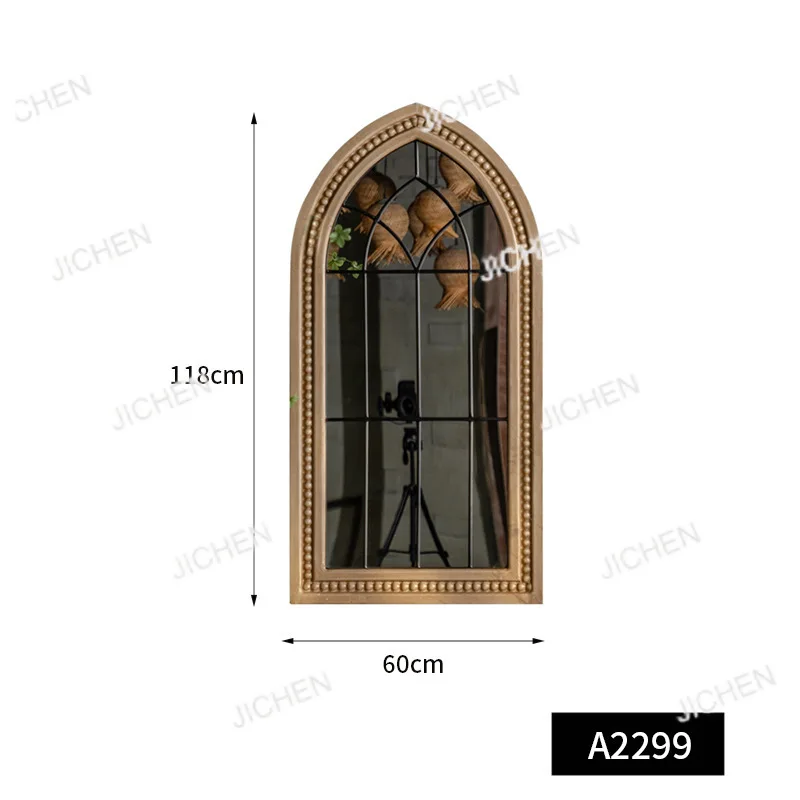 Style rétro nouveau créatif maison chambre tenture murale salle à manger faux miroir de fenêtre, américain personnalisé décoratif pleine longueur