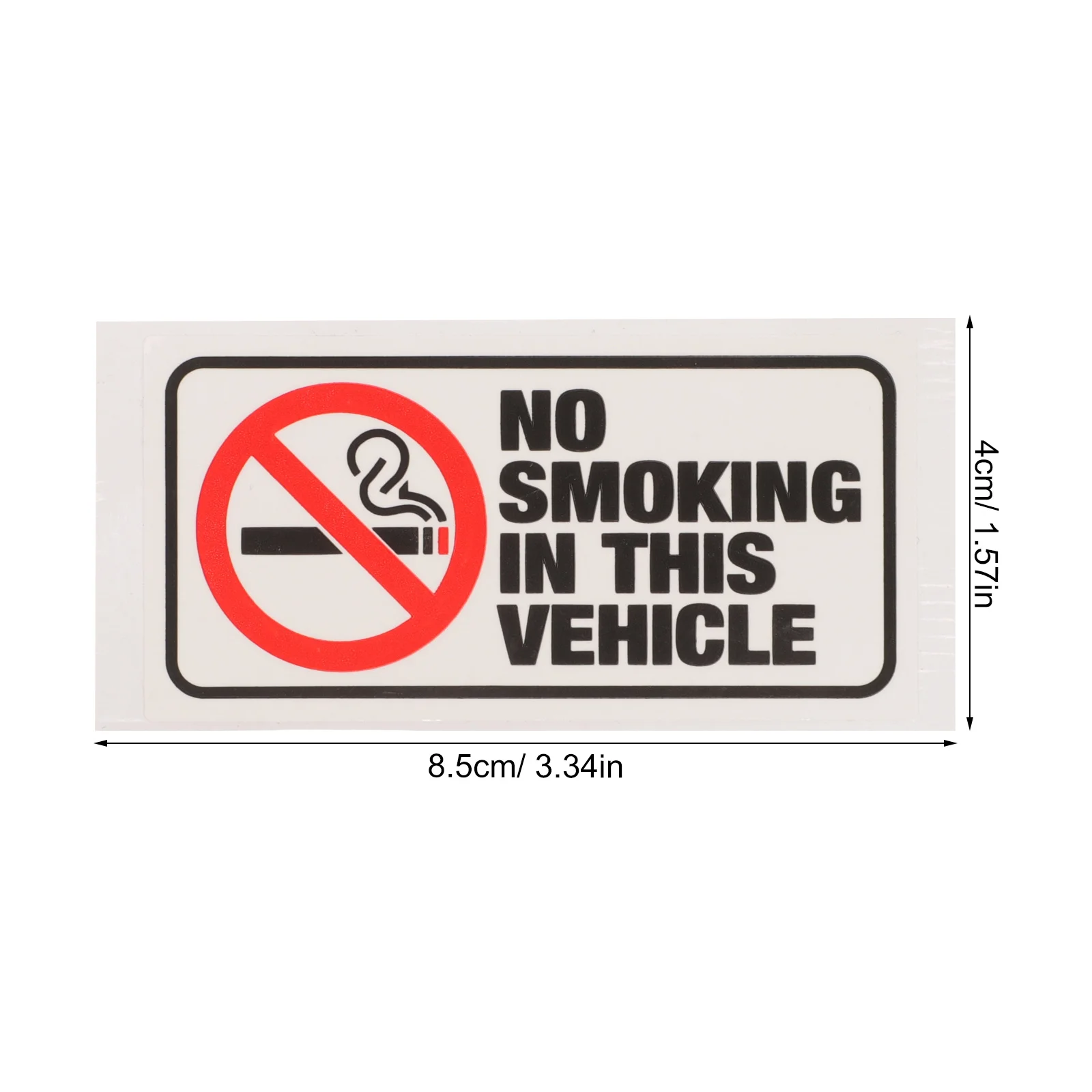 6Pcs No Smoking in This Vehicle Sticker Durable Self Adhesive No Smoking Sign for Car Warning Label Decal Stickers