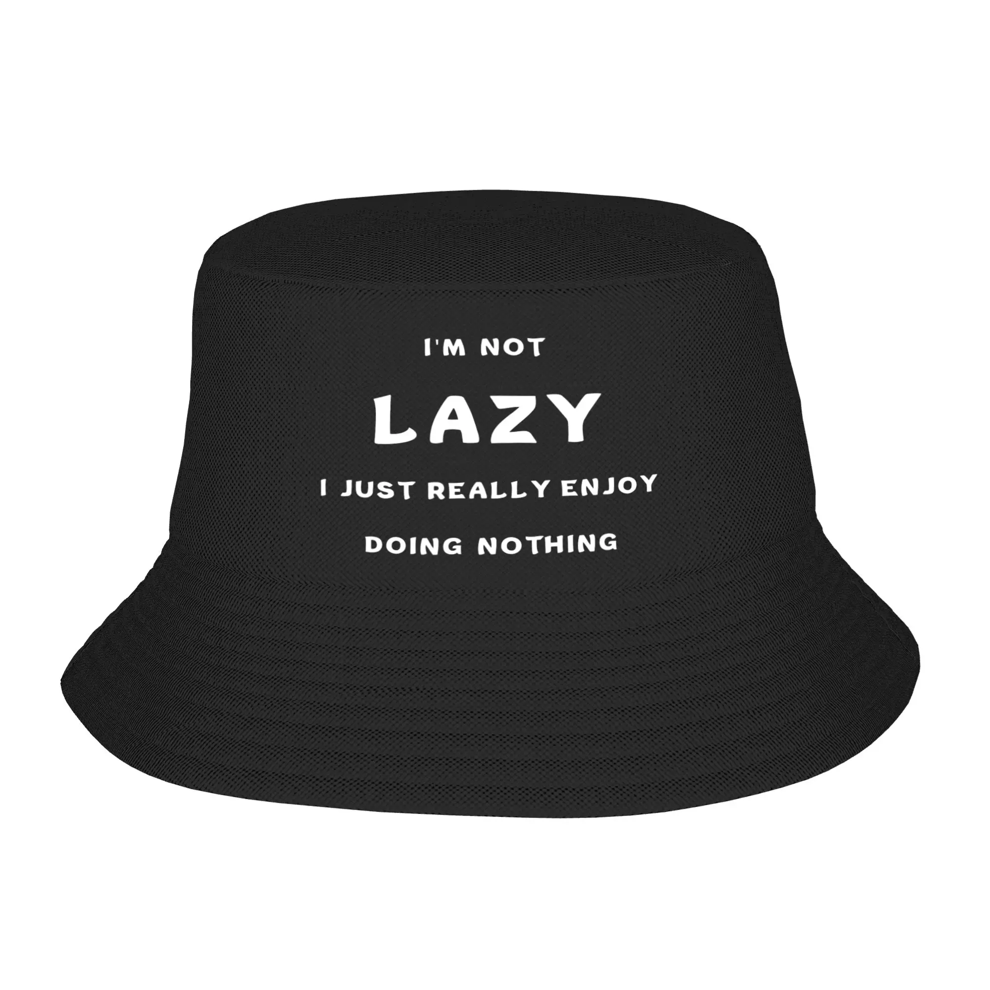 Girls Harajuku Bucket Hat I'm Not Lazy I Just Really Enjoy Doing Nothing Accessories Bob Hat For Picnic Headwear Lightweight
