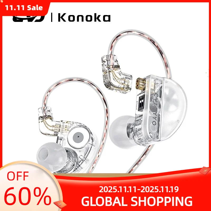 

CVJ Konoka Внутриканальные наушники с трехмерным Hi-Fi гибридным (1DD + 1BA + 1 драйвер вибрации) Проводные DJ мониторы Переключатель настройки гарнитура