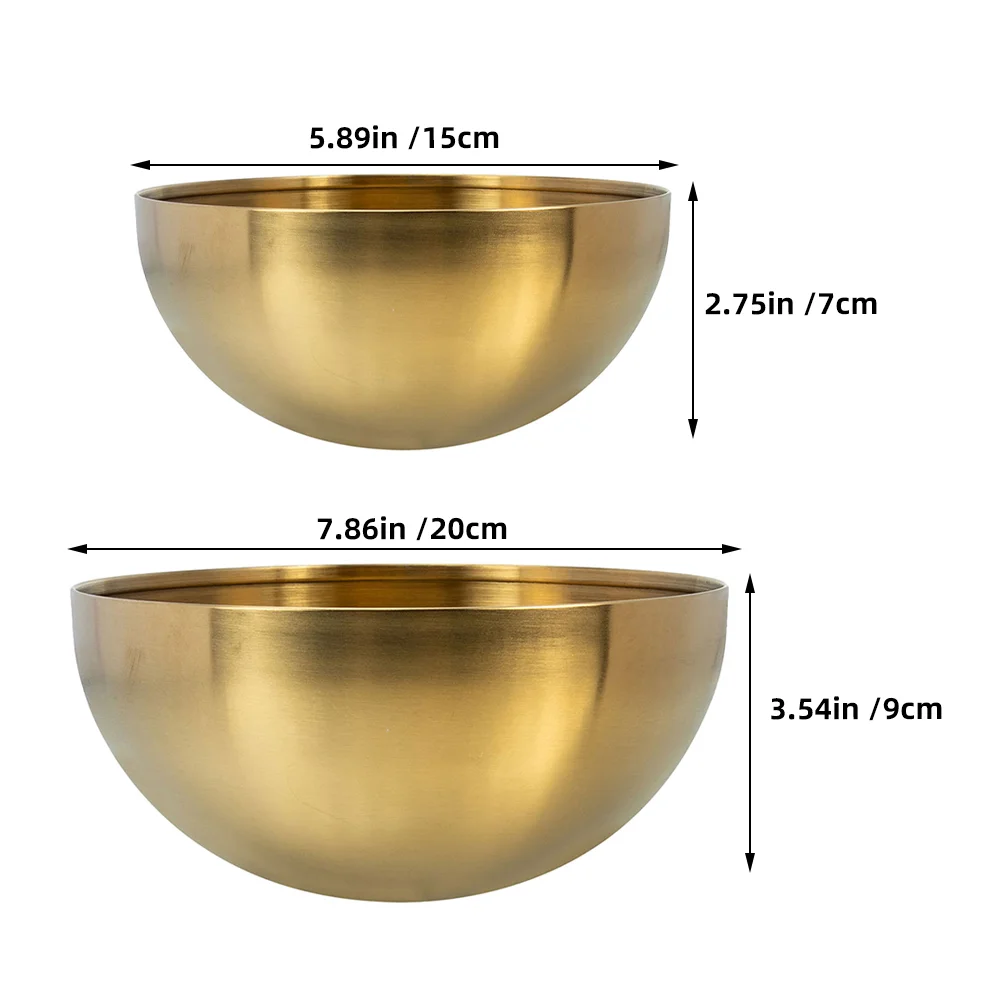 2 Pcs Salad Bowl Stainless Steel Bowls Sauce Metal Cooking Bibimbap Instant Noodle Food Serving Dish Nut Bread