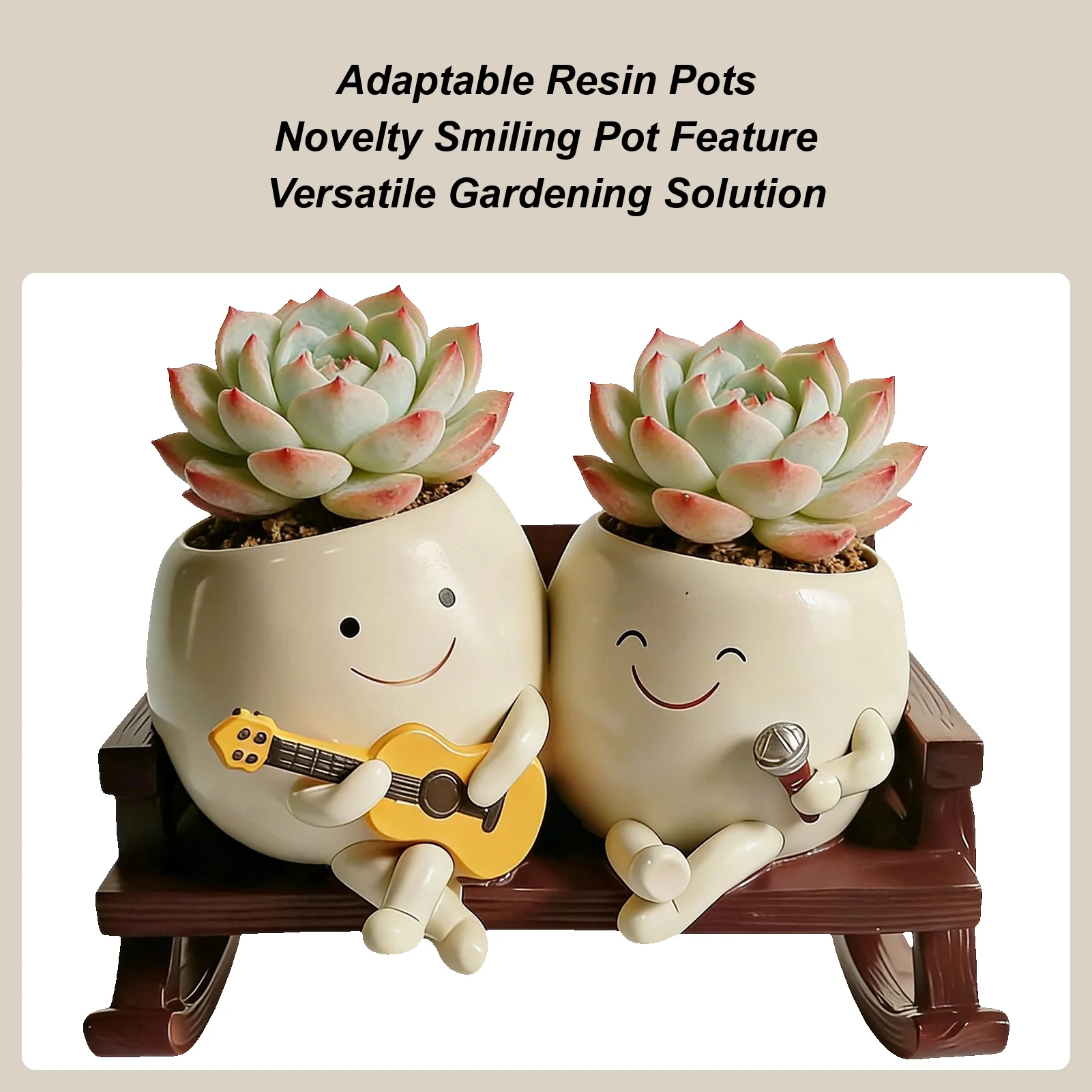 Resin Flower Pot Cu… - image