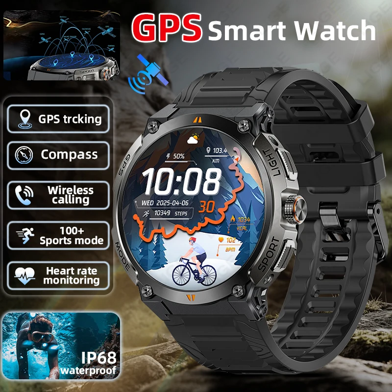 

LIGE Компас GPS Смарт-часы Мужские умные часы с пульсометром и сна Встроенный GPS Bluetooth-вызов Водонепроницаемые спортивные часы для фитнеса на открытом воздухе