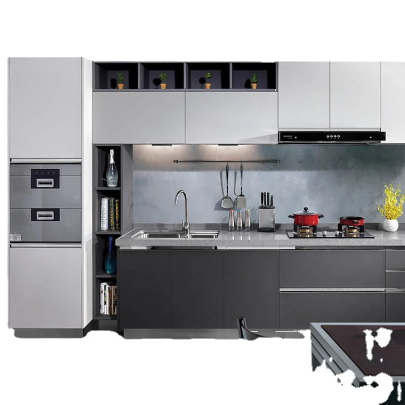 High Quality Stainless Steel Integral Kitchen Cabinet Is Durable and Can Be Assembled, Processed and Customized