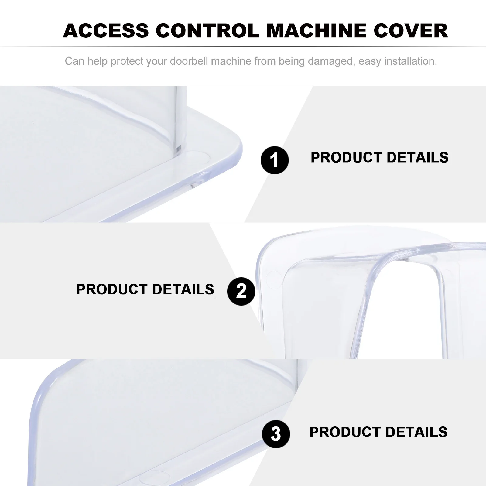 قطعة واحدة من غطاء بلاستيكي متين مقاوم للماء لآلة جرس الباب، حماية ضد المطر، سهلة التركيب، لا توجد علامات على اليسار