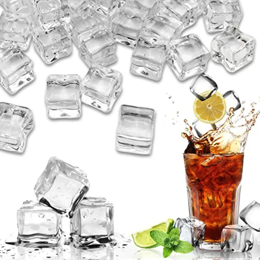 

Fake Ice Cubes, 15 mm 100 PCS Artificial Ice Cubes, Acrylic Vase Fillers Crystal Rocks Diamonds, Table Scatter, Party Favor, We