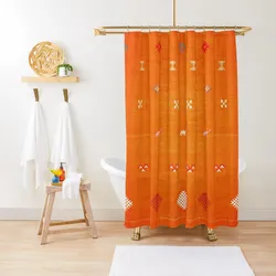 A1 - Traditional Anthropologie Moroccan orange Artwork. Shower Curtain For Bathroom Shower Waterproof Bath And Anti-Mold Curtain