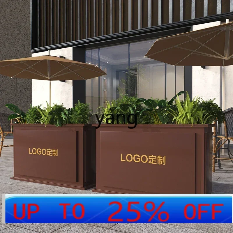 LTT outdoor stainless steel flower box square restaurant courtyard flower bed fence