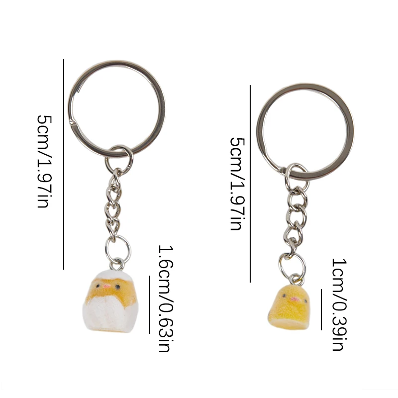 1PC 3D Cartoon Flocking Chick Keychain Chick Key Ring Animal Key Chains Souvenir Gifts For Women Men Car Keys DIY Jewelry