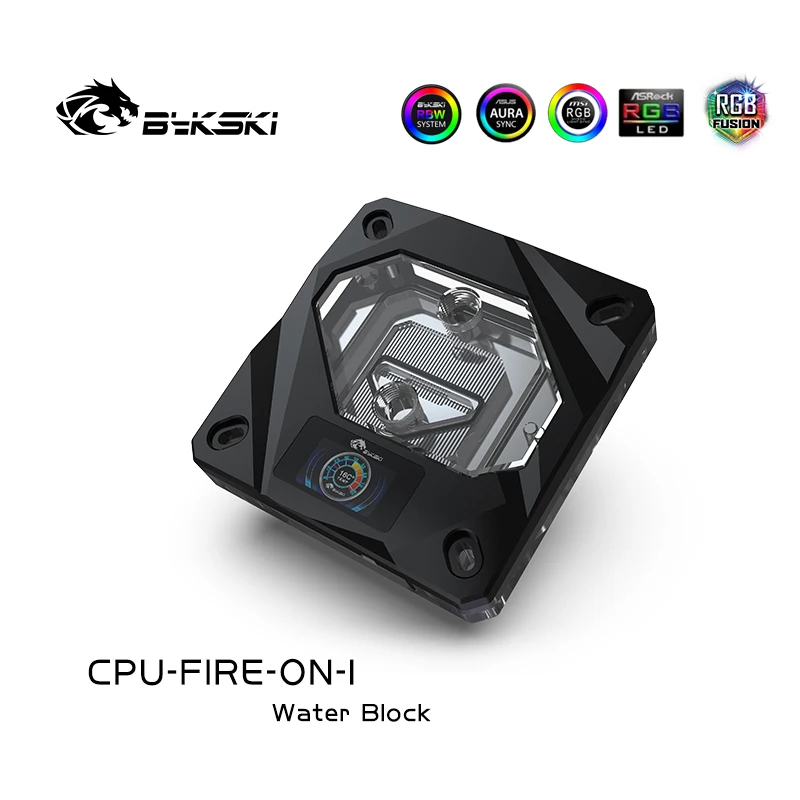 Bykski CPU-Wasserblock für INTEL LGA1150/1151/1155/1156 1200 1700 2011 x 99/AMD AM3 AM4 AM5/mit OLED-Temperaturanzeige