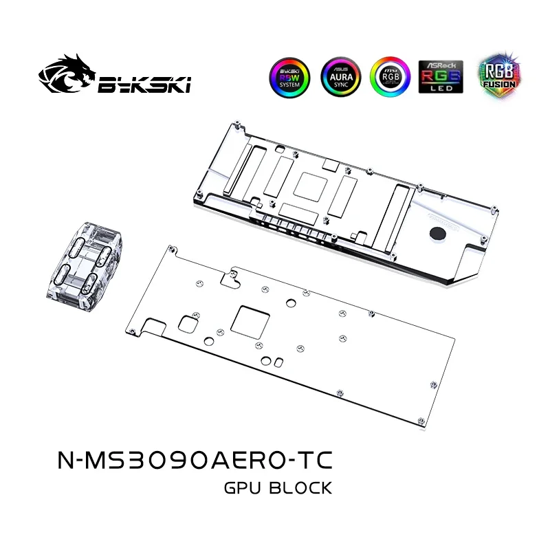 Bykski GPU Water Cooling Block with Active Waterway Backplane Cooler for MSI GeForce RTX3090 Areo 24G,N-MS3090AERO-TC