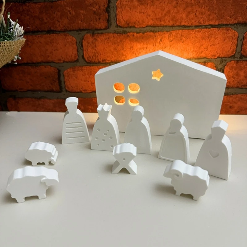 Nativity Scene Silicone Ornament Molds for DIY Crafts and Home Decors Dropship