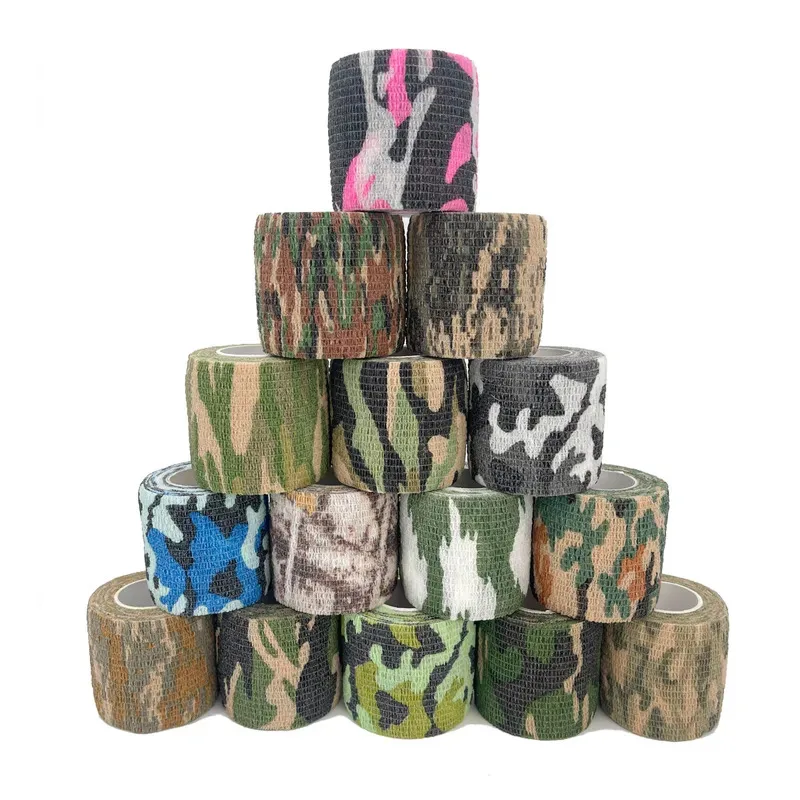 

12/6/1Pcs Gauze Camouflage Bandage Self-Adhesive Breathable Elastic Bandage For Movement Fixation Of Fingers, Wrists, And Legs