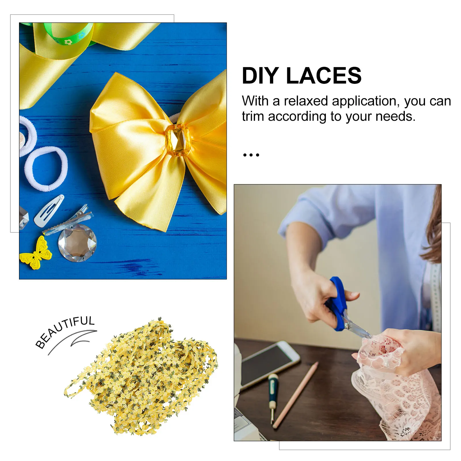 

Embroidery Lace Ribbon Floral Craft Polyester Decorative Accessory Cuttable Wedding Dress Bridal Hat Headdress DIY Supplies