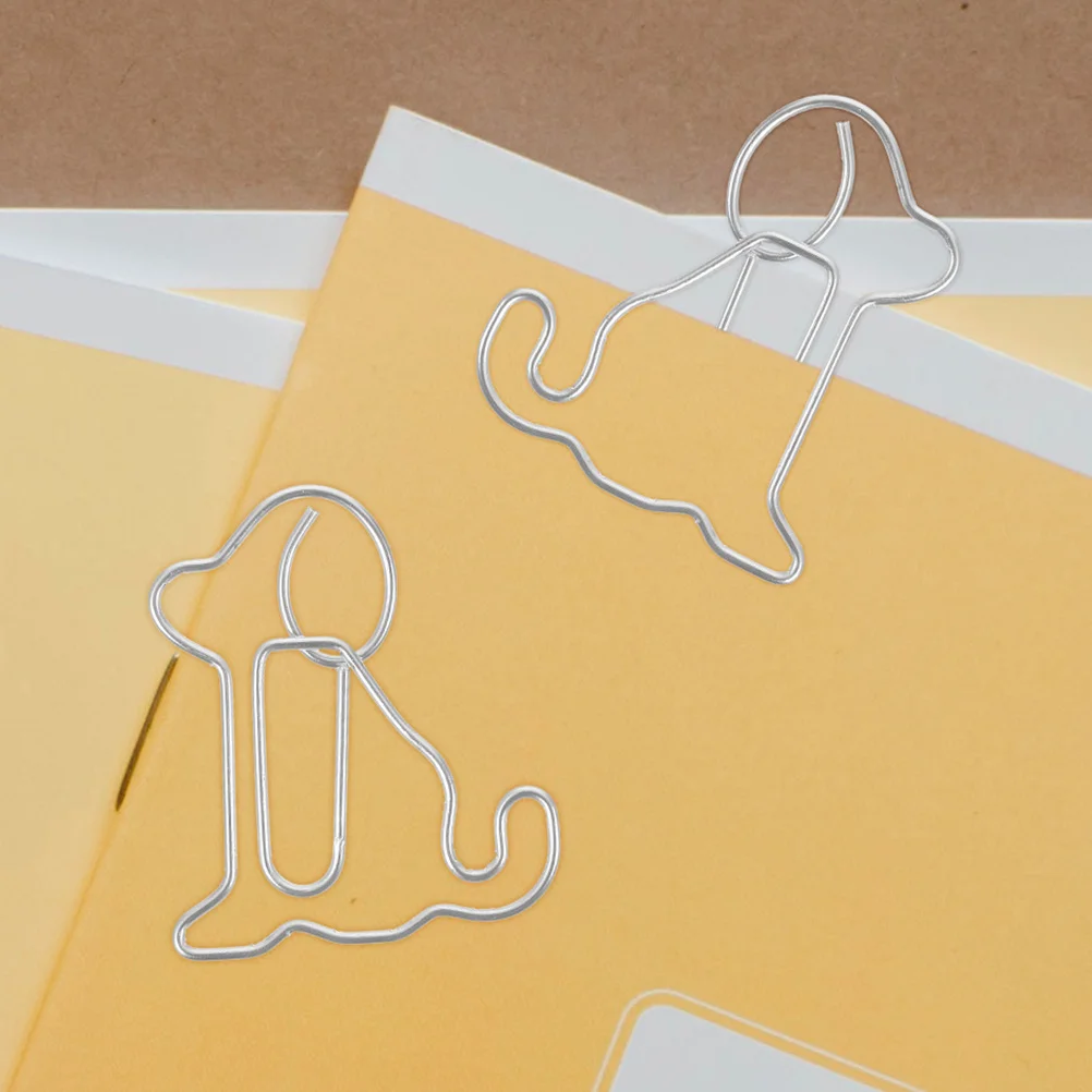 

50Pcs Dog Shaped Paper Clips Decorative Mini Paper Clips for Office Documents Bookmarks Photo Albums Bills Fixing Paperclip