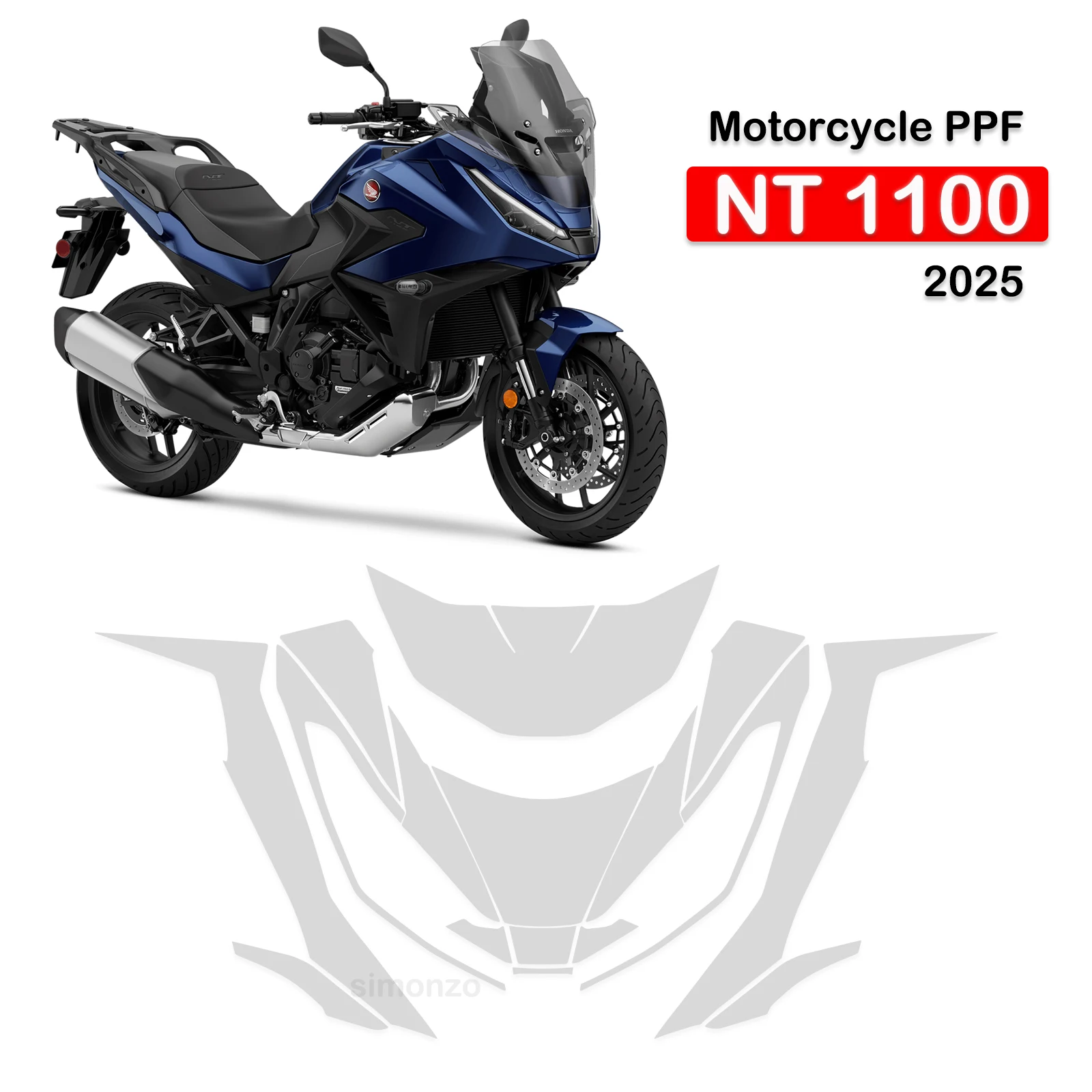 

2025 для HONDA NT 1100 PPF мотоциклетная защитная пленка из ТПУ для краски NT1100, защита от царапин, обтекатель, защитная пленка для топливного бака
