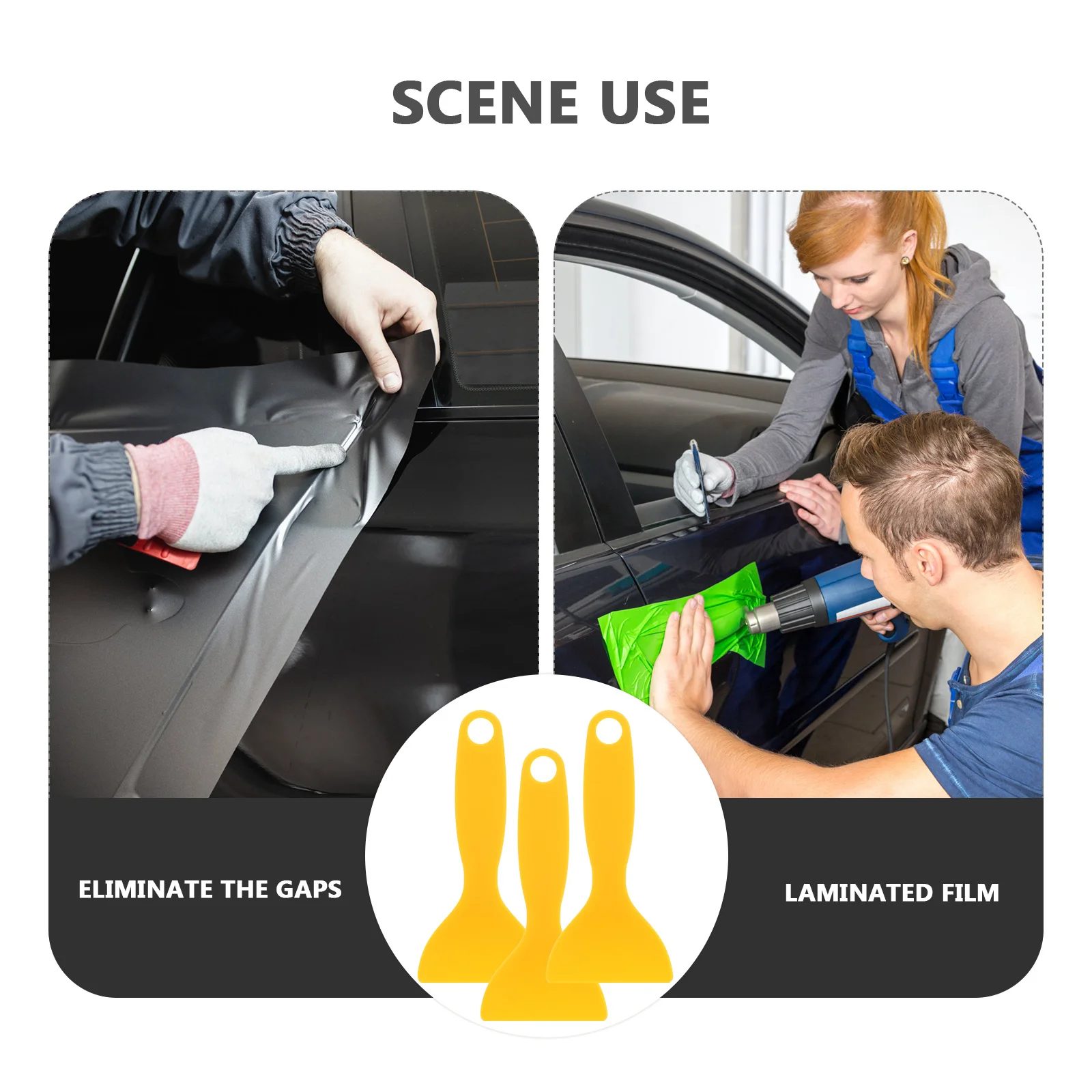 

25Pcs Car Film Tool Vinyl Wrap Scraper Closing Tool Gap Window Tint Application Film Replacement Device Yellow