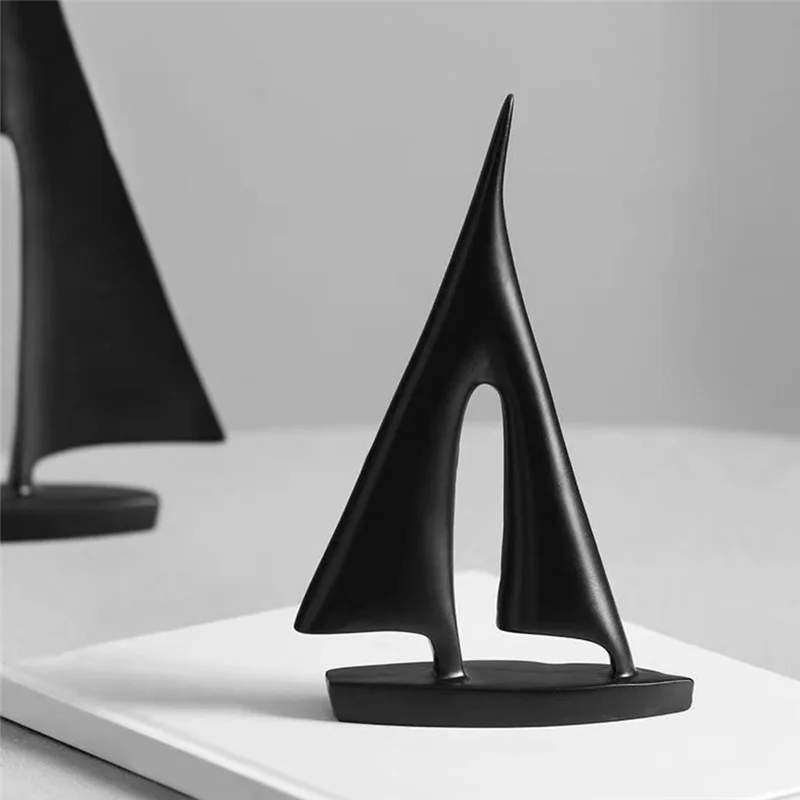 EAS-Abstrakcyjny Смола Модель Парусника Орнамент Современный Парусный Корабль Морская Скульптура Спальня Настольный Декор Книжной Полки