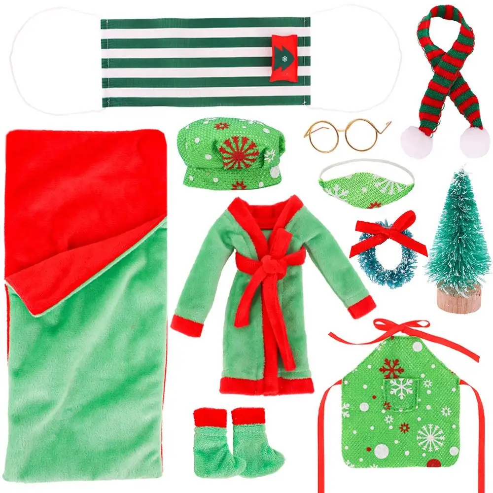 Christmas Tree Combination Sleepbag Gown Hammock Bookshelf Christmas Doll Set Girl Clothes Elf