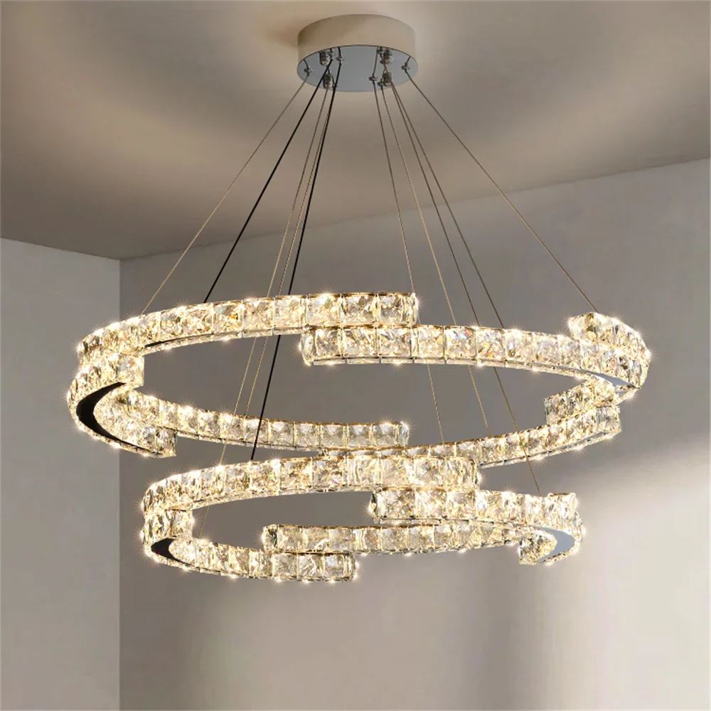 Imagem -05 - Crystal Chandelier Led Lighting Decoração da Sala de Estar Nordic Pendant Lamp Pendurado Light Fixture For Dining Bedroom