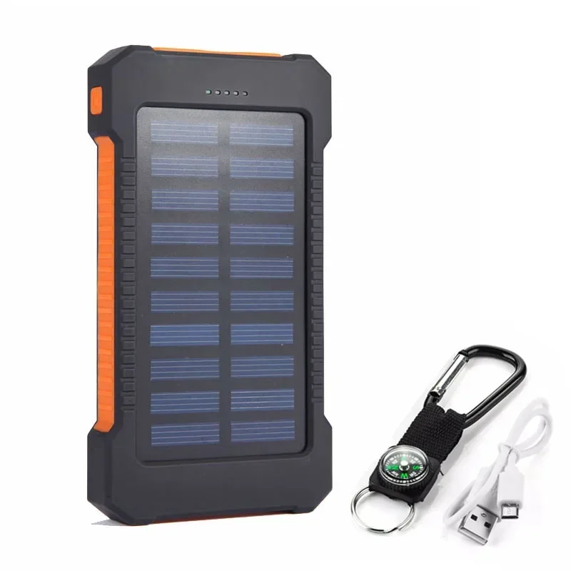 20000mAh Solar Power Bank Waterproof Emergency External Battery with LED SOS Light for Smart Mobile Phone