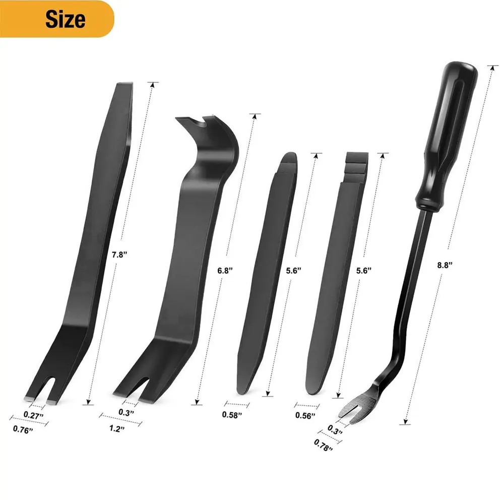 Car Trim Body Panel Removal Tool Kit Dashboard Door Pry Tools with Fastener Remover Set for Auto Interior Repair Accessories-L
