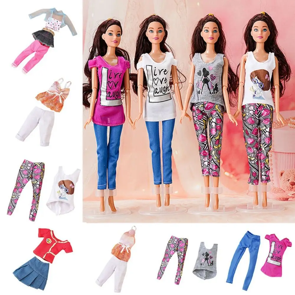 2023 Newest Doll Dress Fashion Casual Wear Jeans Pants Handmade Girl Party Clothes Doll Skirt Shirt For 30cm Doll Accessories