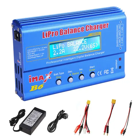 Imax B6 80W Lipo Charger For Lipo NiMh Li-ion Ni-Cd PB Battery Digital LCD RC Balance Charger Discharger + 15V 6A Adapter