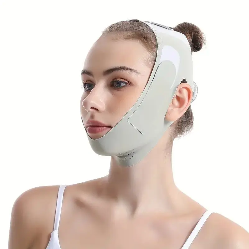 V-face Bandage Shaping Face Mask Skin Tightening and Lifting Tool Green Adjustable Fully Wrapped Mouth Open Breathing Stop Tool