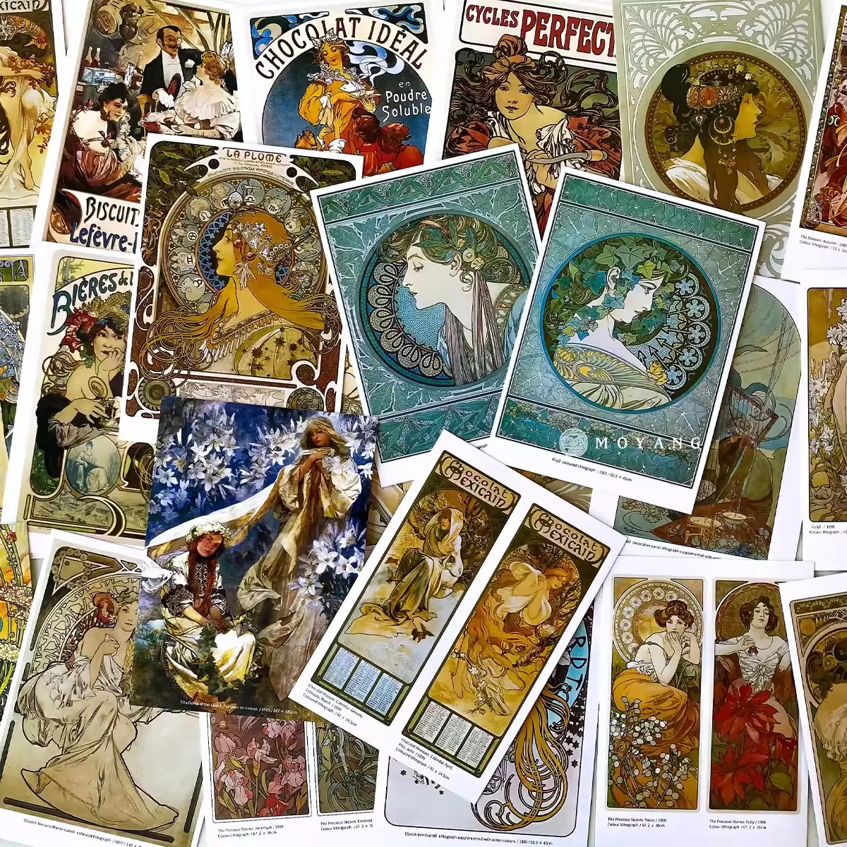 

30 шт./компл. открытка Альфонса Марии Муча-картина маслом художественная иллюстрация поздравительные открытки украшение для журнала