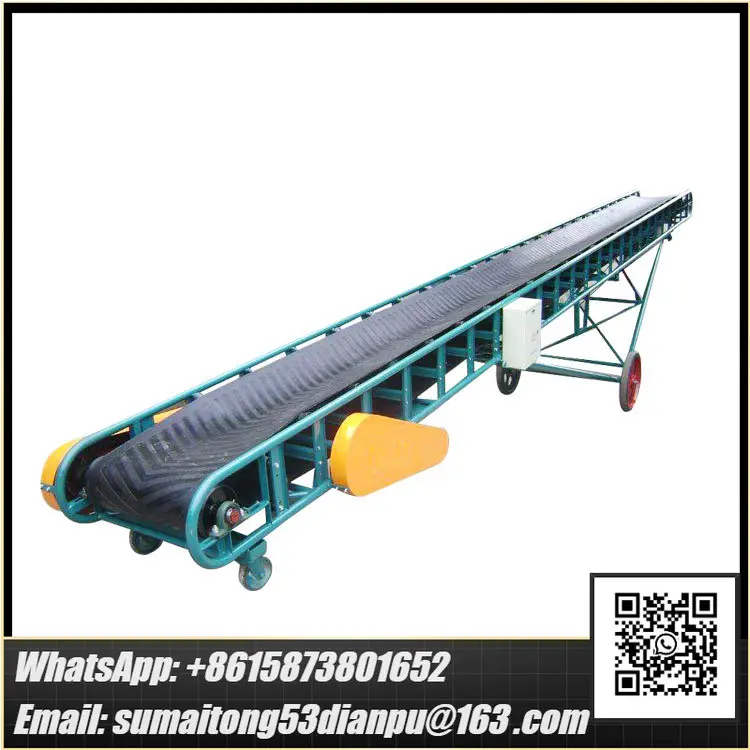 Movable Portable Aggregate Slant Rubber Conveyors Belt System Machine for Cement Soil Dirt Waste Concrete Plant Fertilizer Bag