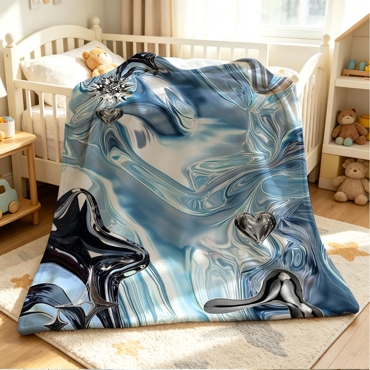 Chrome Vibe Flannel Blanket Warm Soft Halloween Christmas Couch Warm Cozy Decorative Decor Gift for All Season