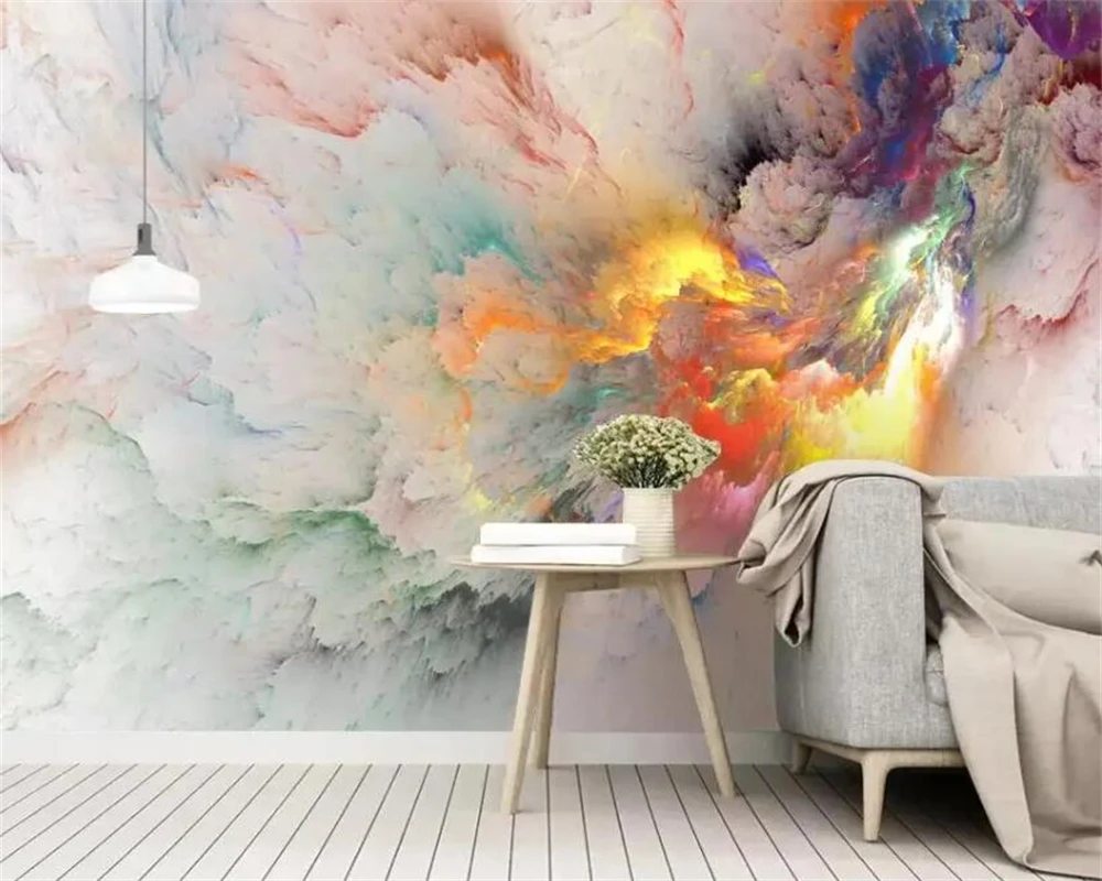 

beibehang Customized modern colorful flower cloud pattern bedroom living room decoration abstract background wallpaper