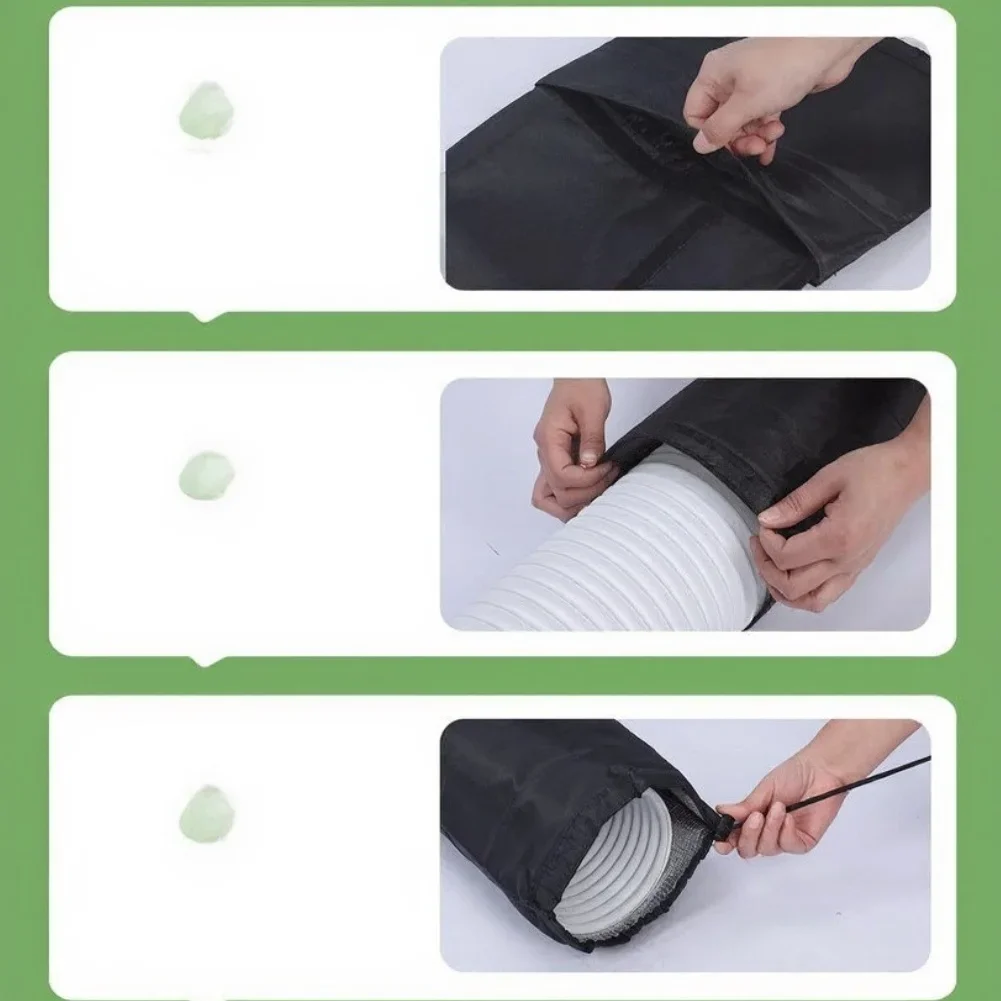 Thermal Protection Sleeve for Portable Air Conditioner for exhaust Hose Duct Cover 131.2 cm Length Heat Resistant Black